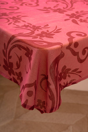 Open image in slideshow, Linen Pink Bird Tablecloth
